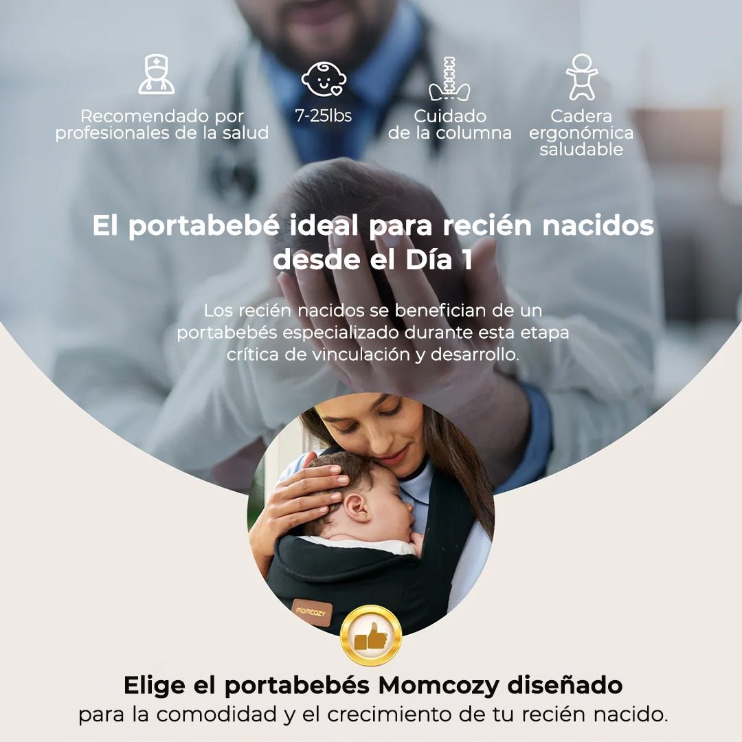 Portabebé Ergonómico WeeSnug para Recién Nacido Khaki Momcozy
