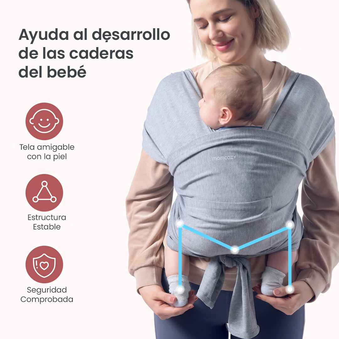 Fular portabebé Gris Momcozy