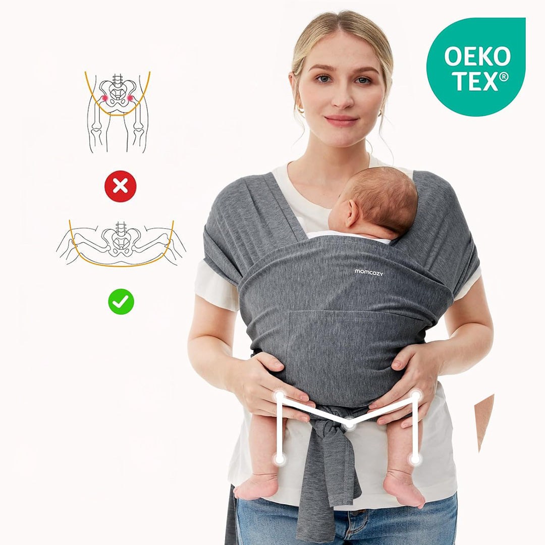 Fular portabebé Gris Oscuro Momcozy