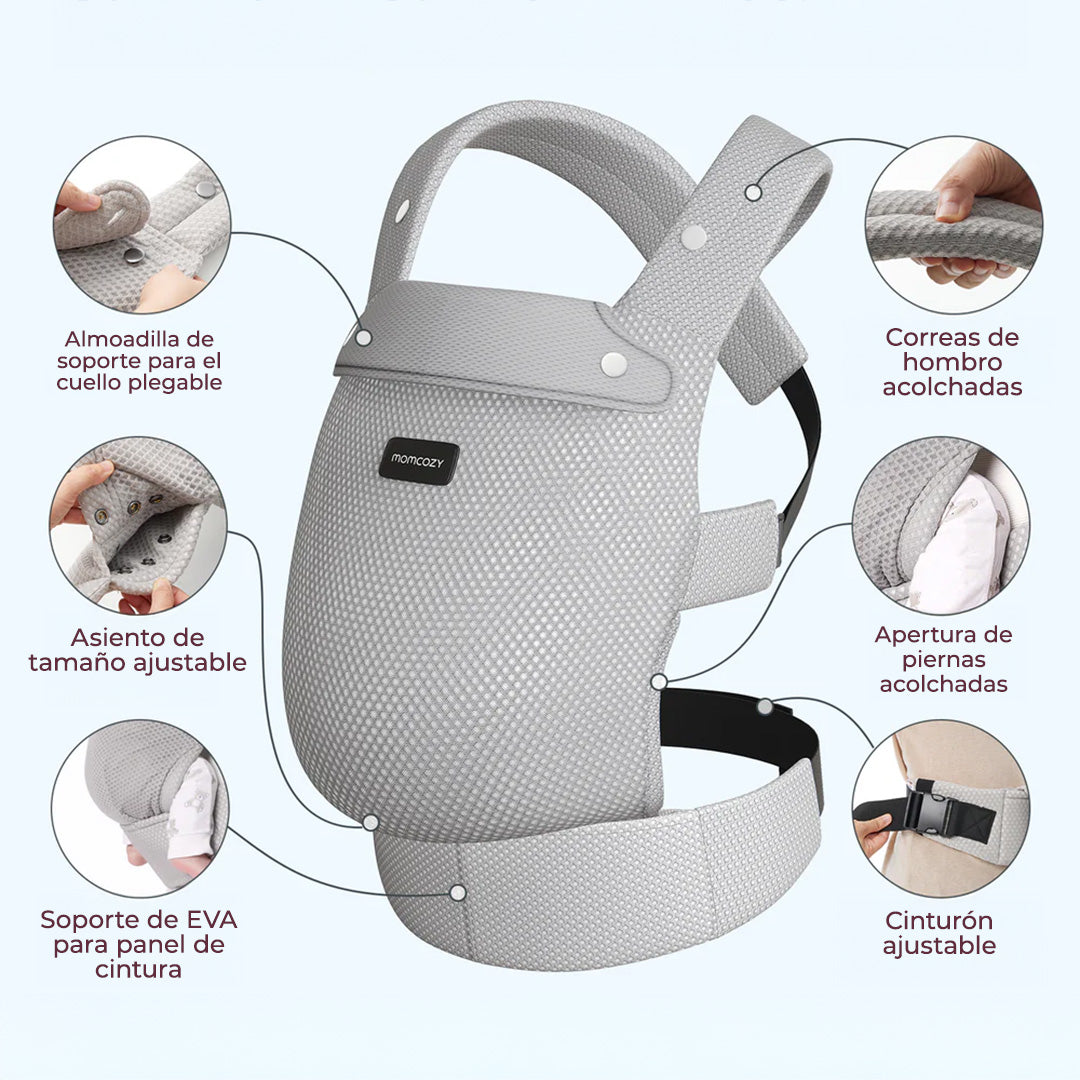 Portabebé 3 en 1 Air Mesh-Grey Momcozy