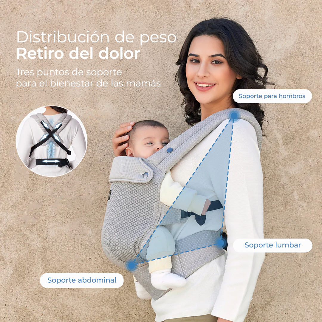 Portabebé 3 en 1 Air Mesh-Grey Momcozy