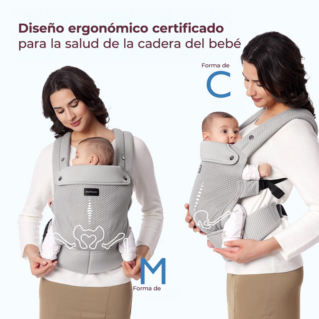 Portabebé 3 en 1 Air Mesh-Grey Momcozy