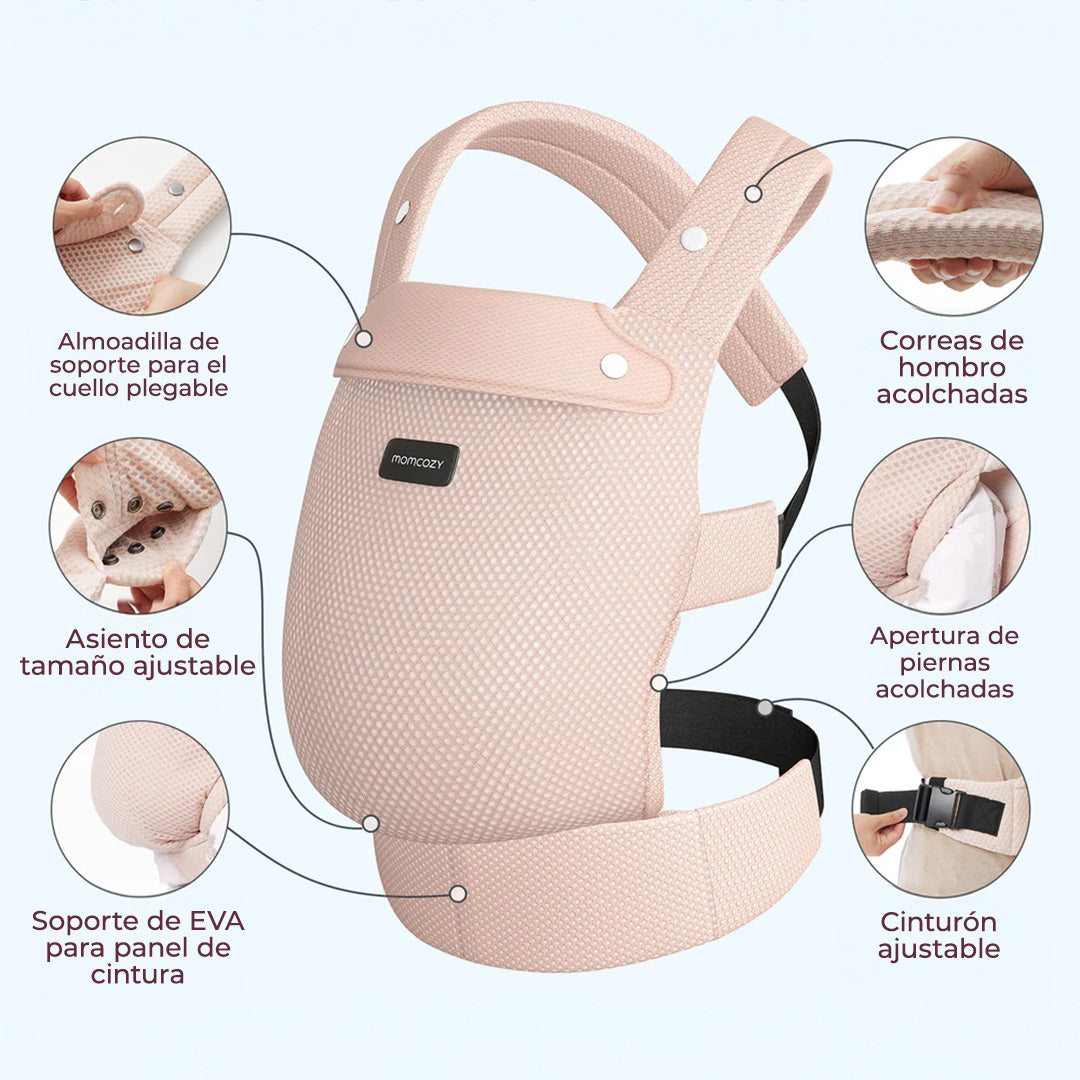 Portabebé 3 en 1 Air Mesh-Pink Momcozy