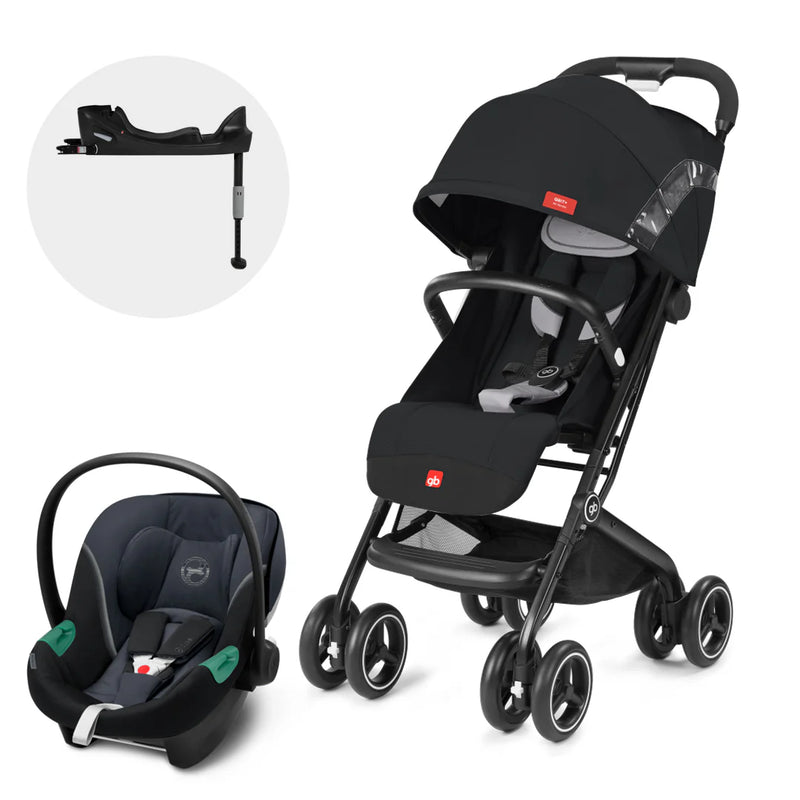 Coche Travel System Qbit Plus All Terrain + Aton S2 + Base Velvet Black GB