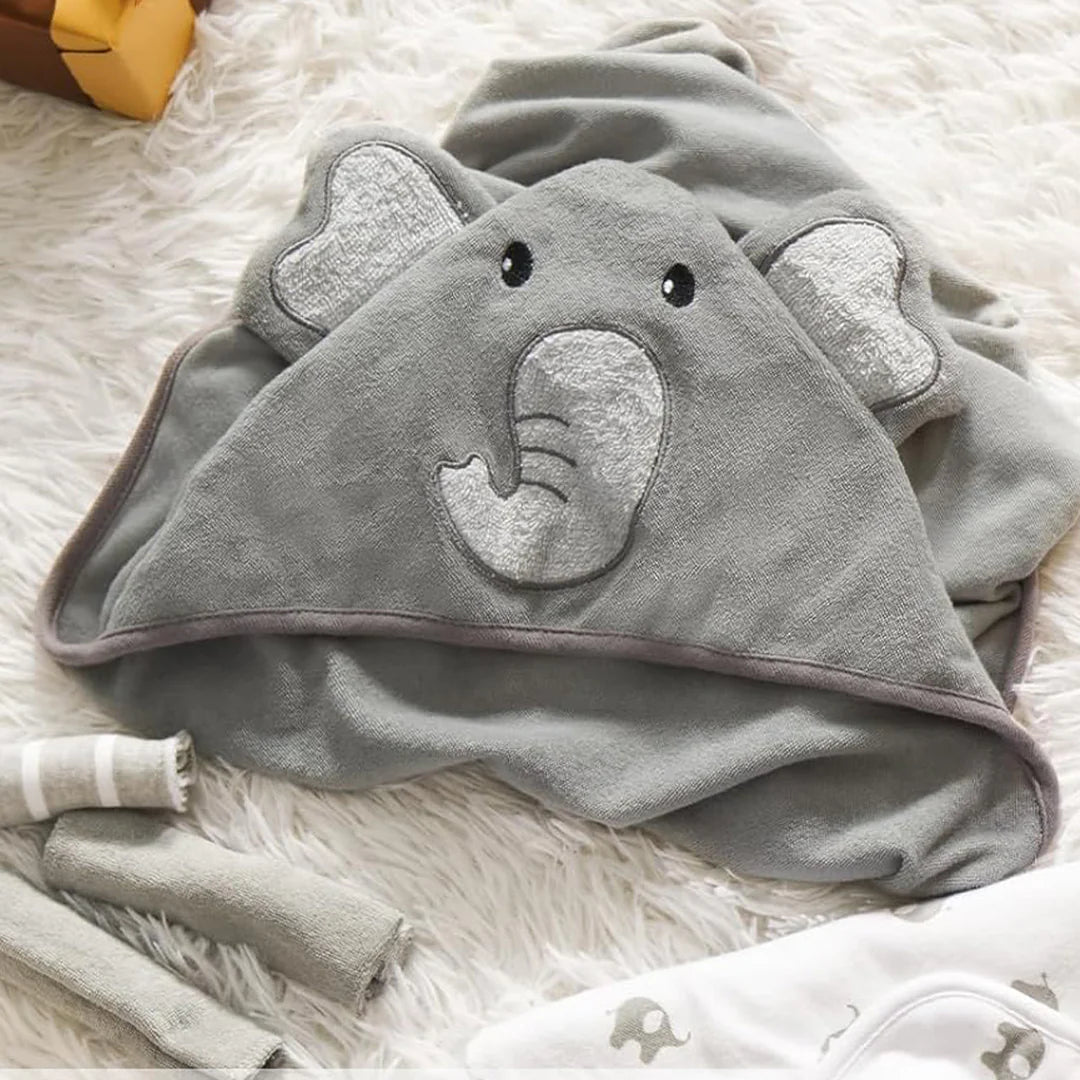 Set de toalla con capucha y Toallitas para el baño Momcozy