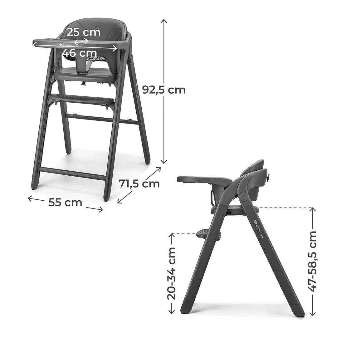 Silla de Comer 3 en 1 TINO Gris KinderKraft