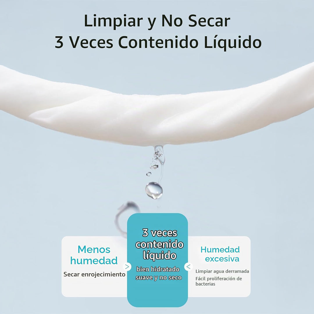 Toallitas húmedas con solución salina 100% Biodegradables para cara y nariz Momcozy