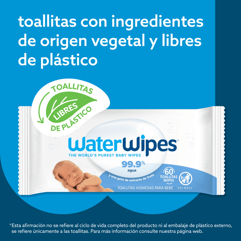 Toallitas húmedas WaterWipes Biodegradables 3x60 uns