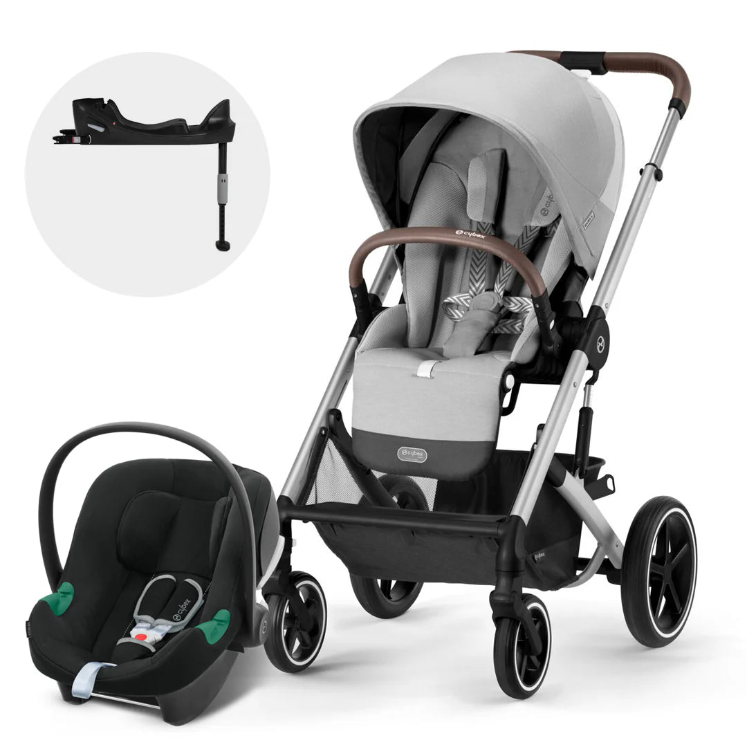 Travel System Balios S Lux 3.0 Silver Lava Grey + Aton B2 + Base Cybex
