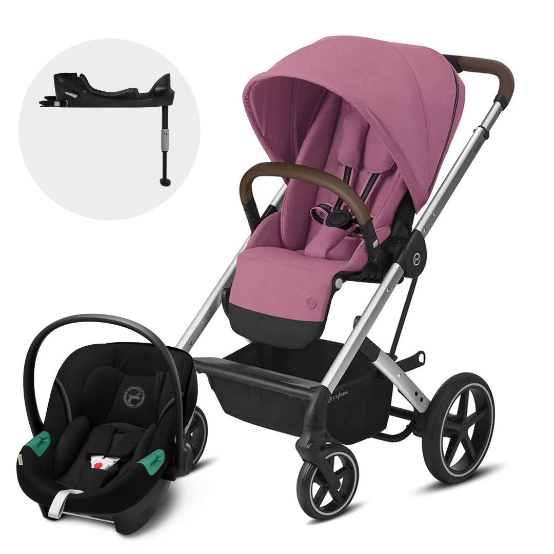 Travel System Balios S Lux SLV Magnolia Pink + Aton S2 + Base Cybex