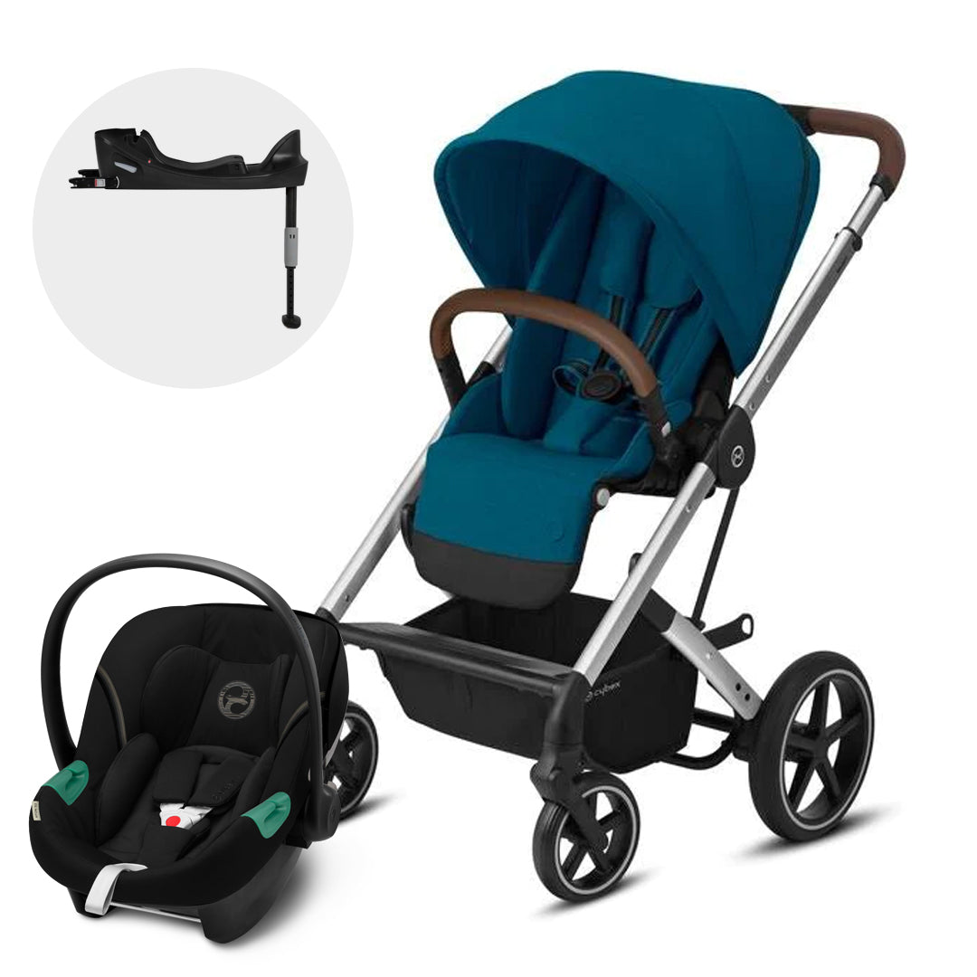 Travel System Balios S Lux SLV River Blue + Aton S2 + Base Cybex