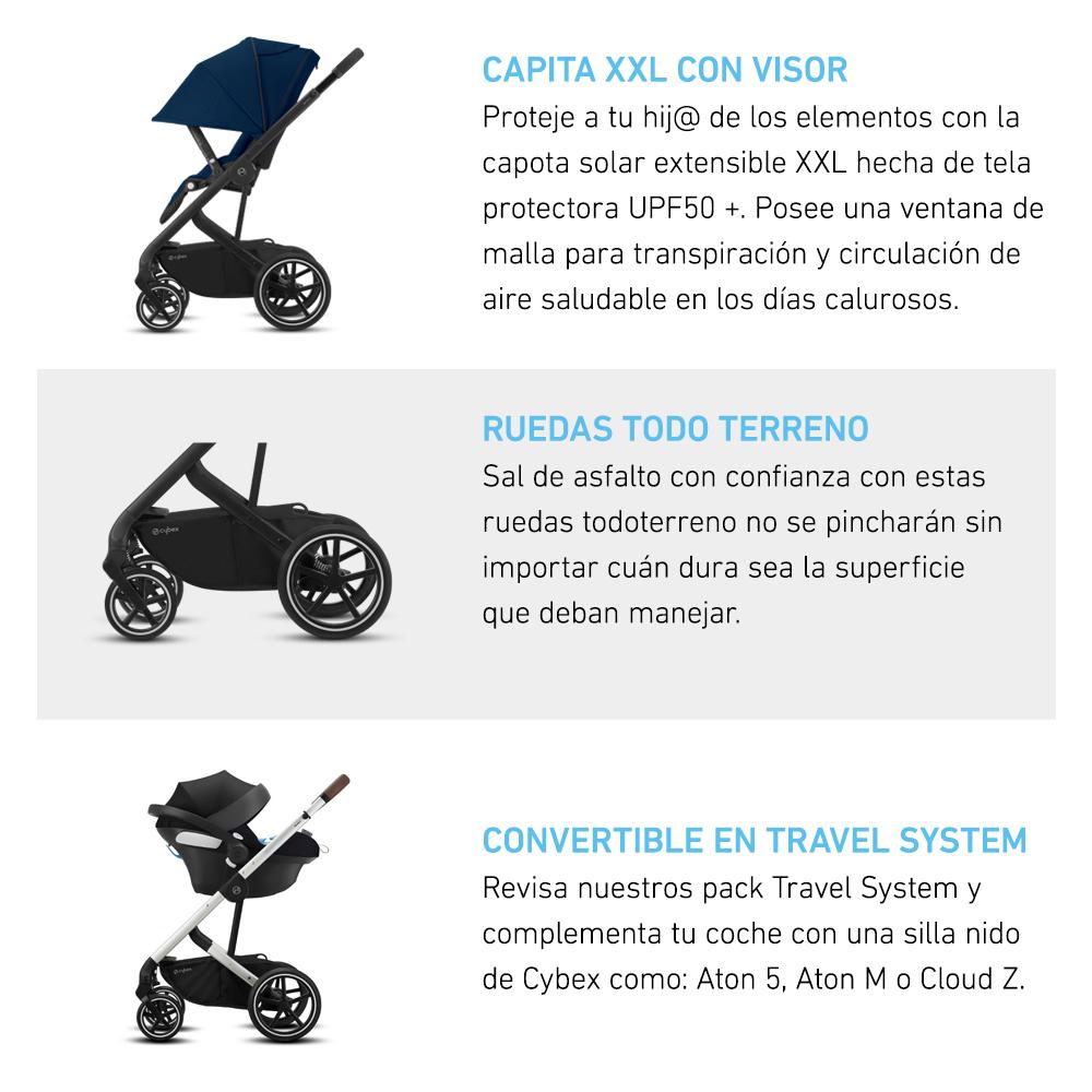 Travel System Balios S Lux SLV River Blue + Aton S2 + Base Cybex