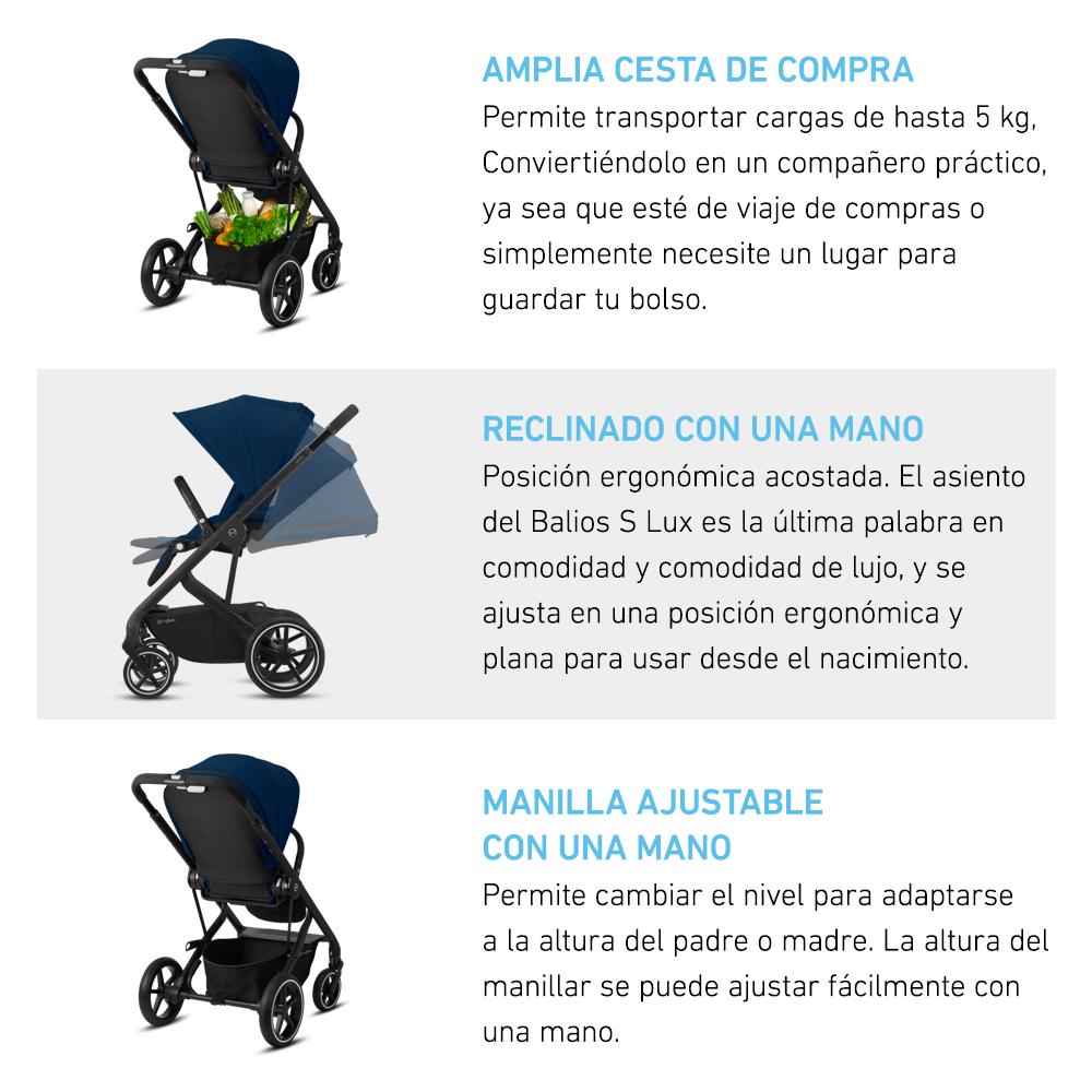 Travel System Balios S Lux SLV River Blue + Aton S2 + Base Cybex