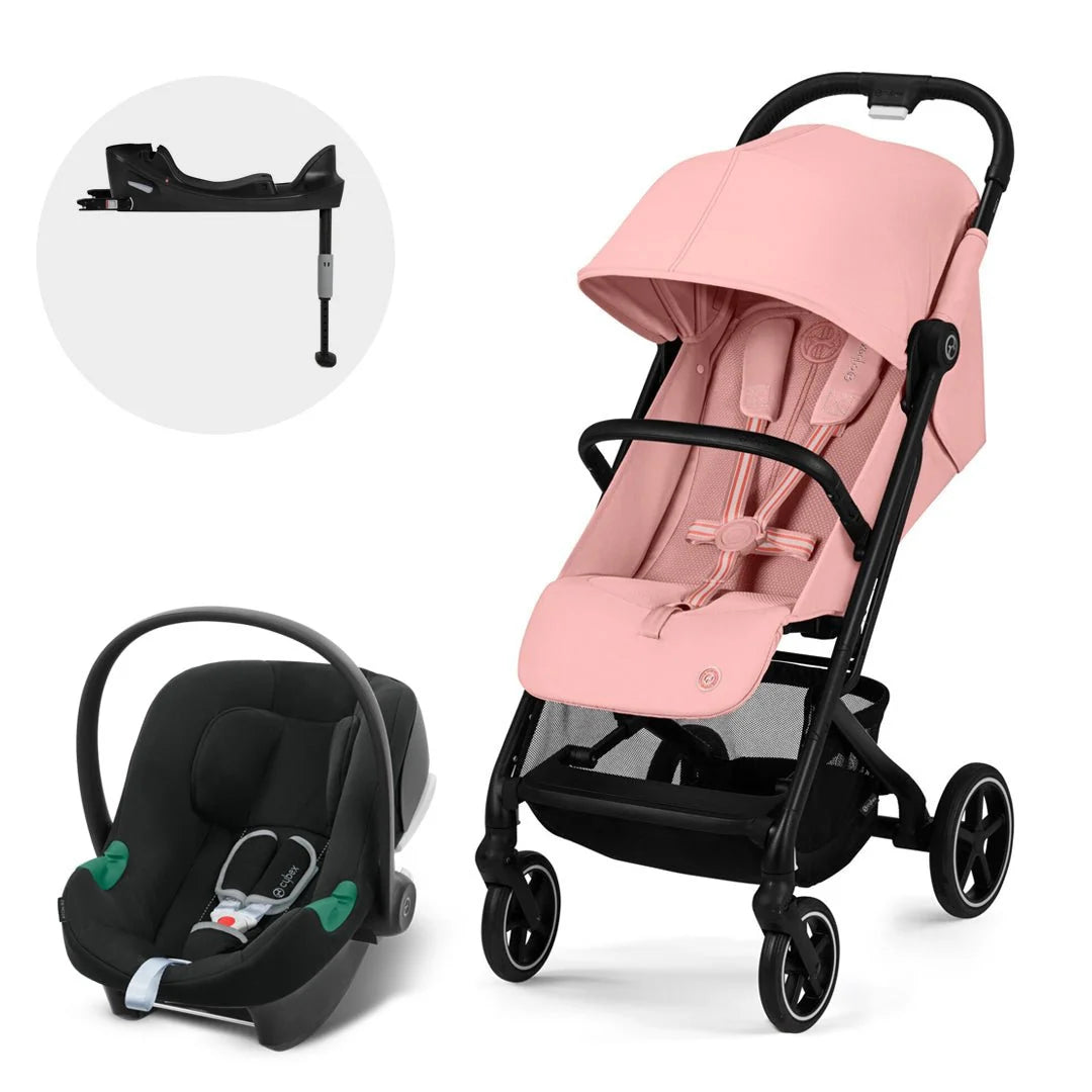 Travel System Beezy Black Candy Pink + Aton B2 + Base Cybex