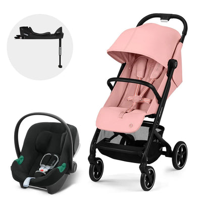 Travel System Beezy Black Candy Pink + Aton B2 + Base Cybex
