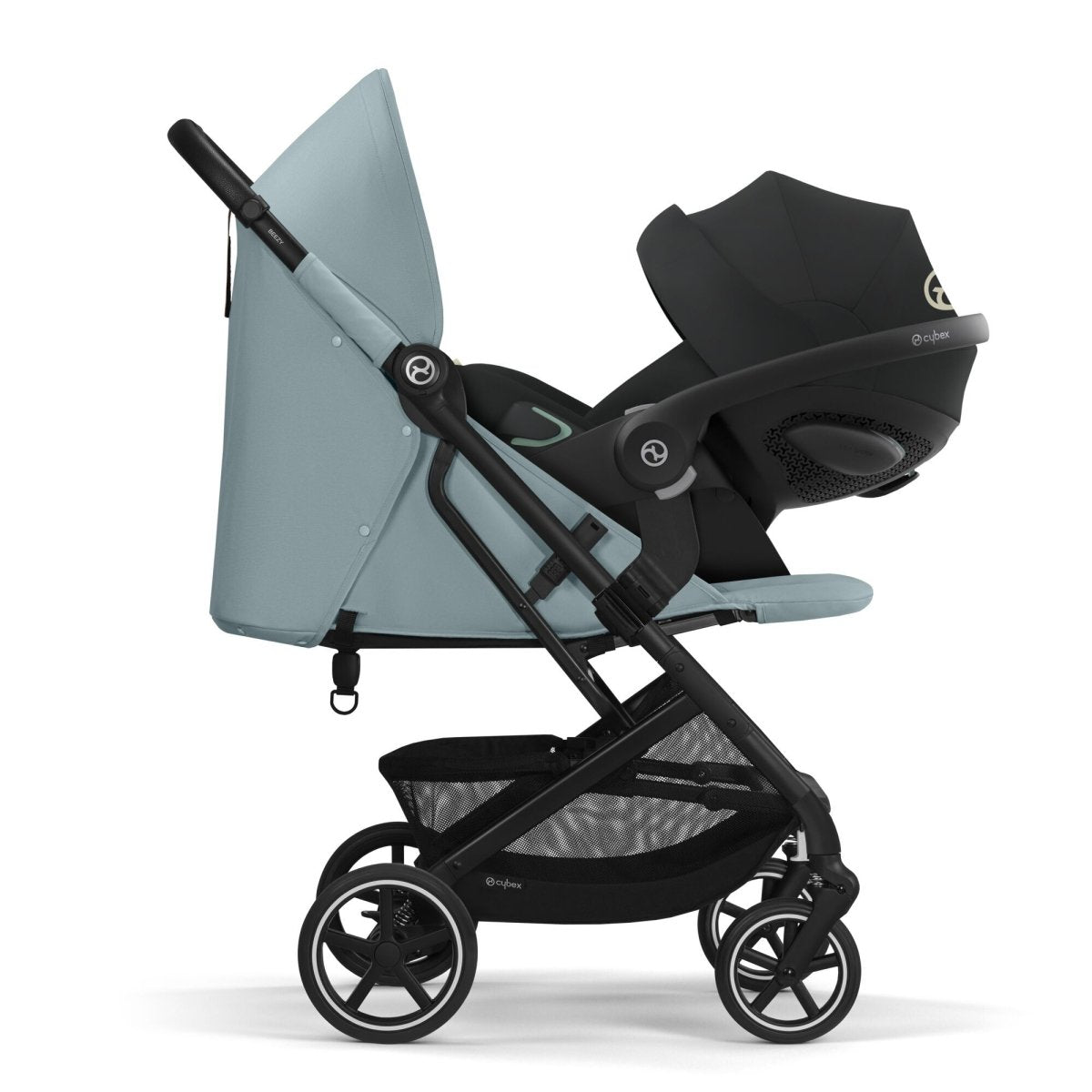 Travel System Beezy Stormy Blue + Aton S2 + Base Cybex