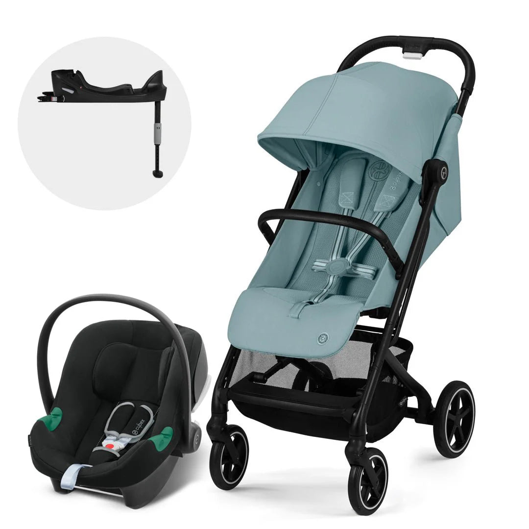 Travel System Beezy Stormy Blue + Aton B2 + Base Cybex
