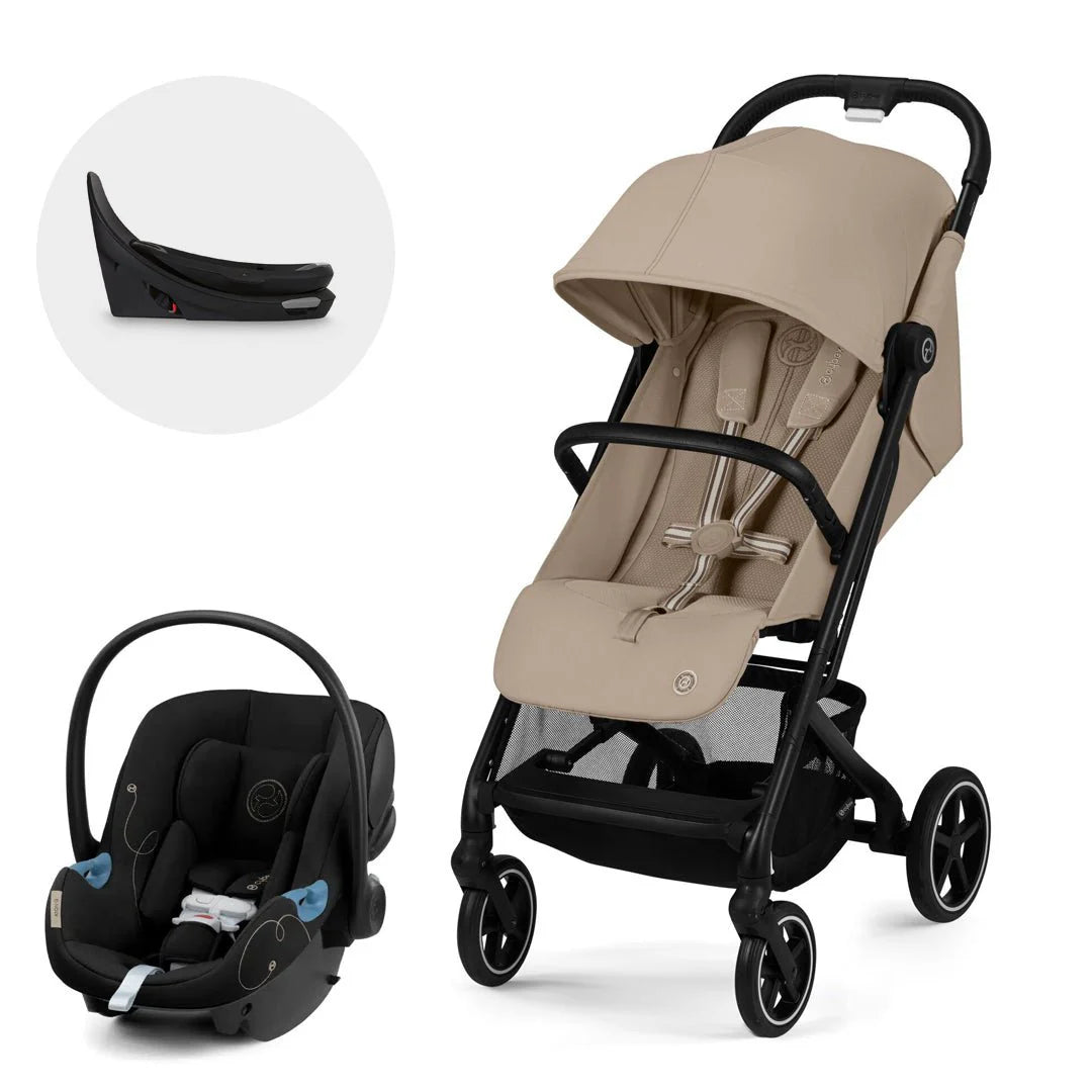 Travel System Beezy + Aton G + Base Black Almond Beige Cybex