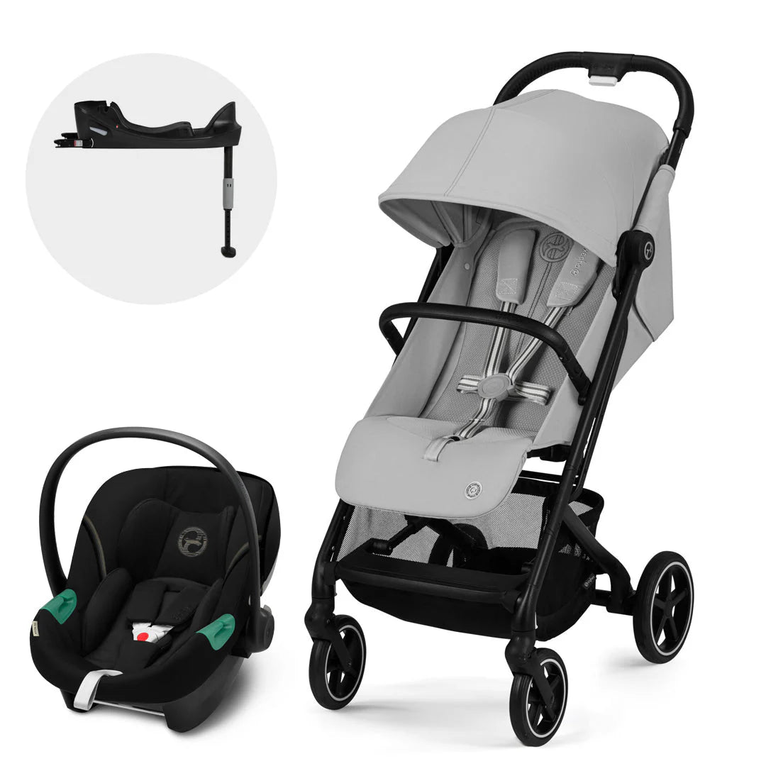 Travel System Beezy Fog Grey + Aton S2 + Base Cybex