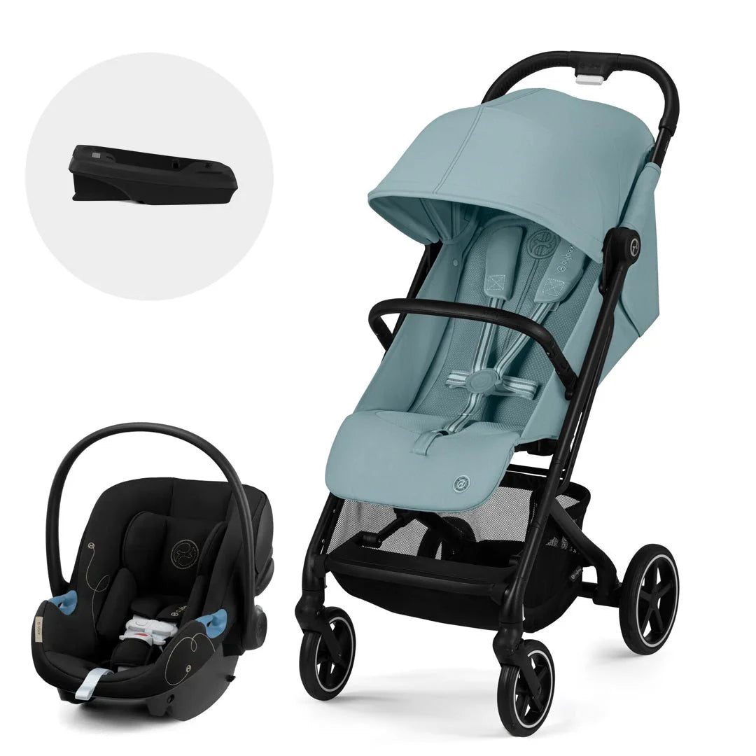 Travel System Beezy + Aton G + Base Black Stormy Blue Cybex