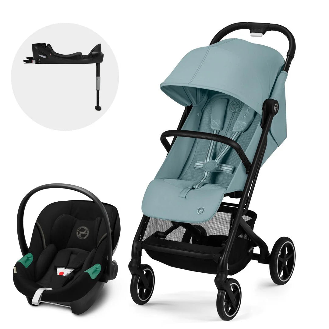Travel System Beezy Stormy Blue + Aton S2 + Base Cybex