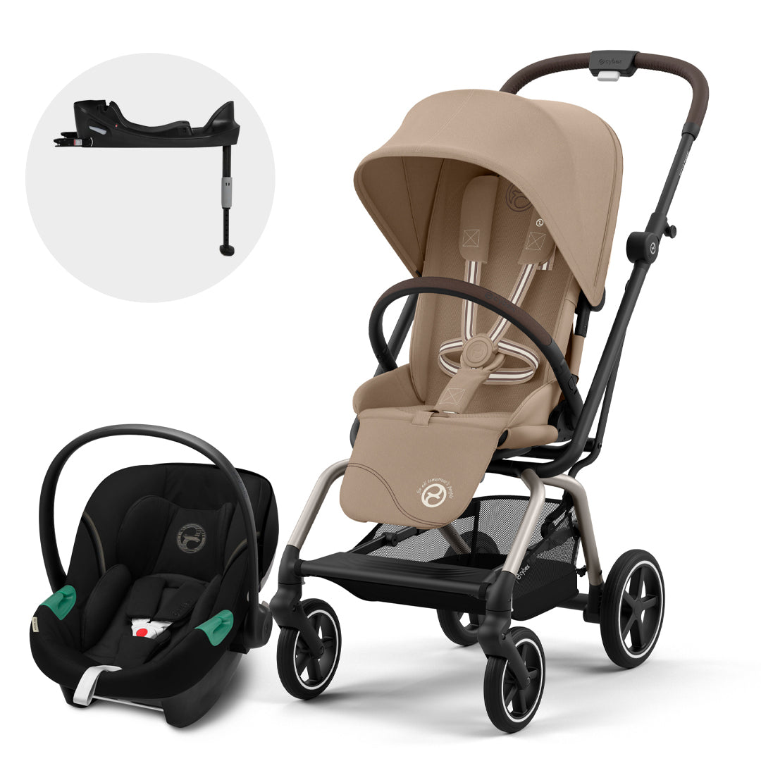 Travel System Eezy S Twist Plus Taupe Almond Beige + Aton S2 + Base Cybex