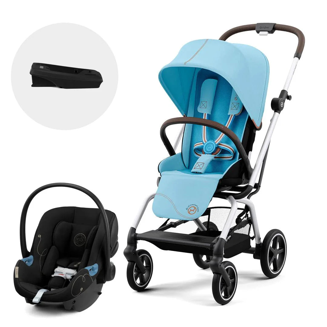 Travel System Eezy S Twist Plus + Aton G + Base Silver Beach Blue Cybex