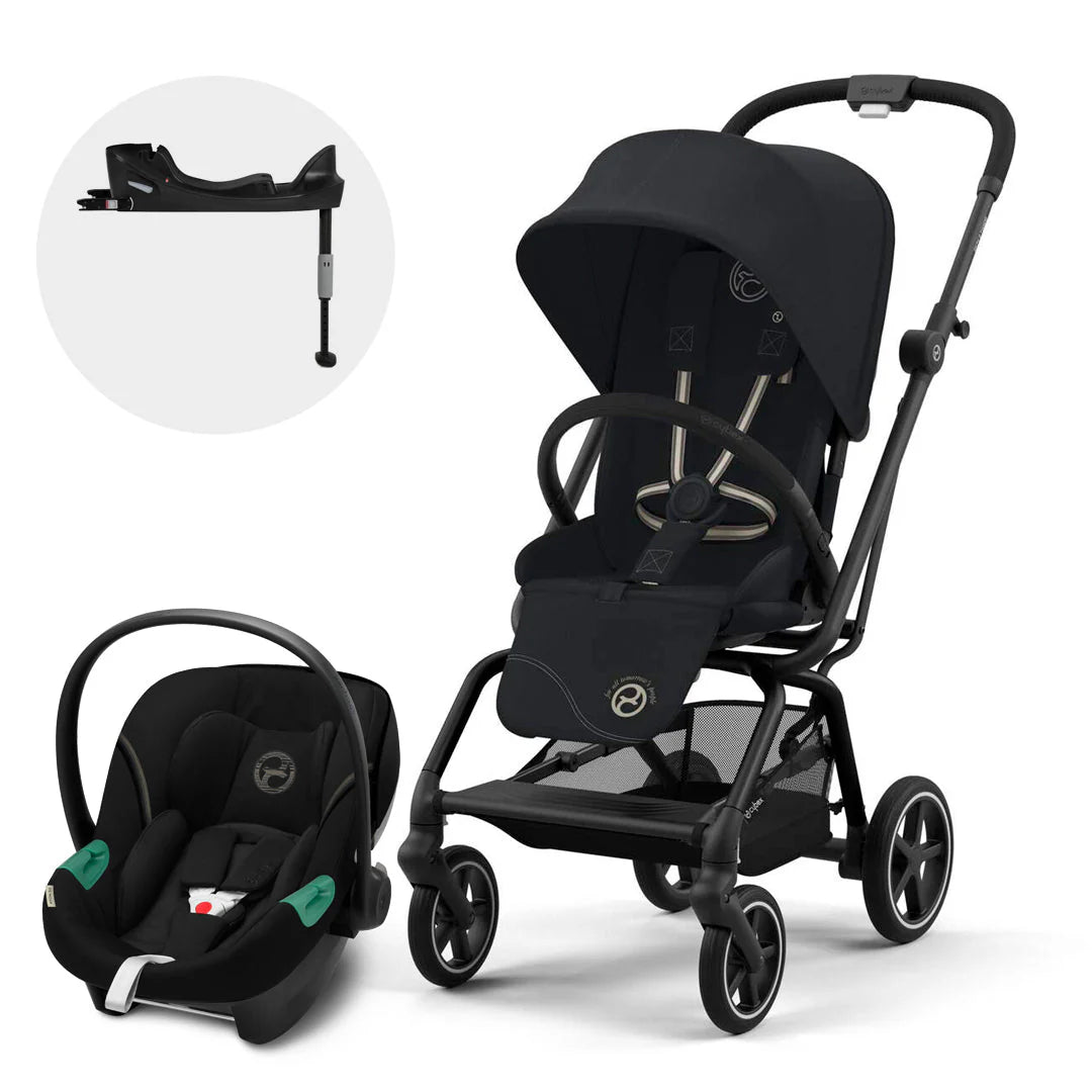 Travel System Eezy S Twist Plus Black Magic Black + Aton S2 + Base OPH Cybex