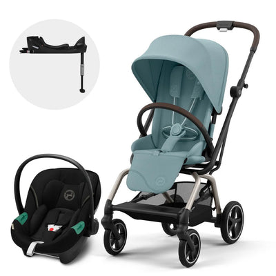 Travel System Eezy S Twist Plus Stormy Blue + Aton S2 + Base OPH Cybex