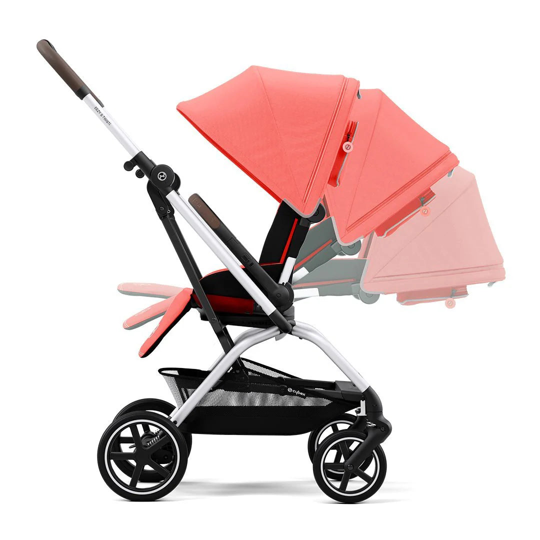Travel System Eezy S Twist Plus Silver Hibiscus Red + Aton S2 + Base Cybex