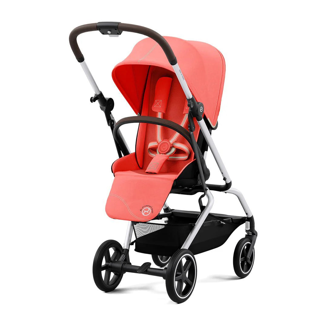 Travel System Eezy S Twist Plus Silver Hibiscus Red + Aton S2 + Base Cybex