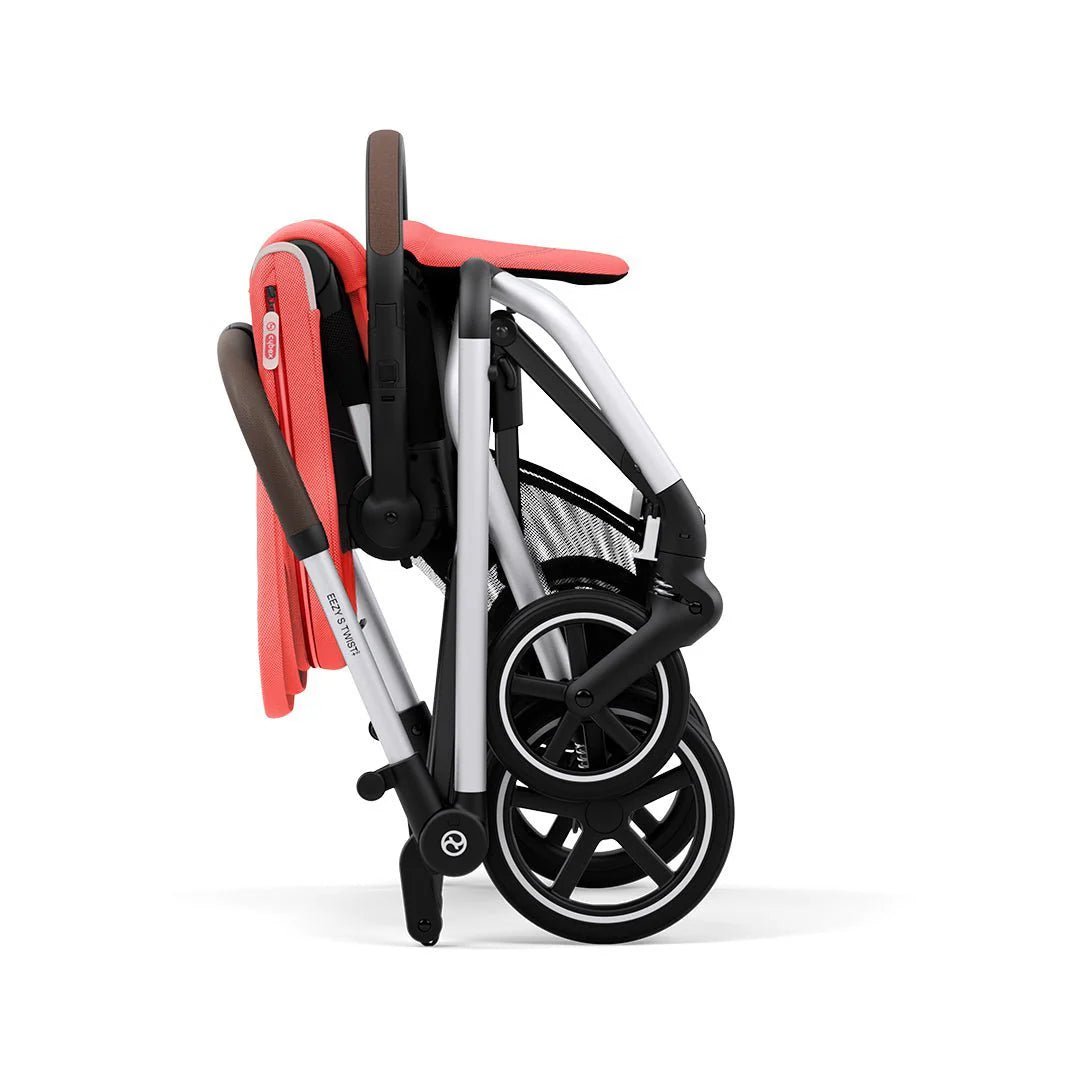 Travel System Eezy S Twist Plus Silver Hibiscus Red + Aton S2 + Base Cybex