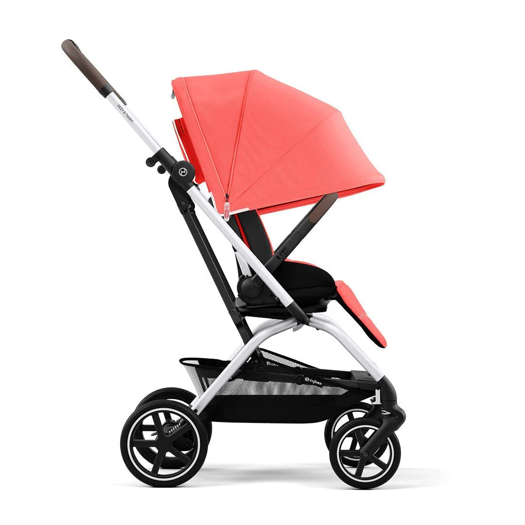 Travel System Eezy S Twist Plus Silver Hibiscus Red + Aton S2 + Base Cybex