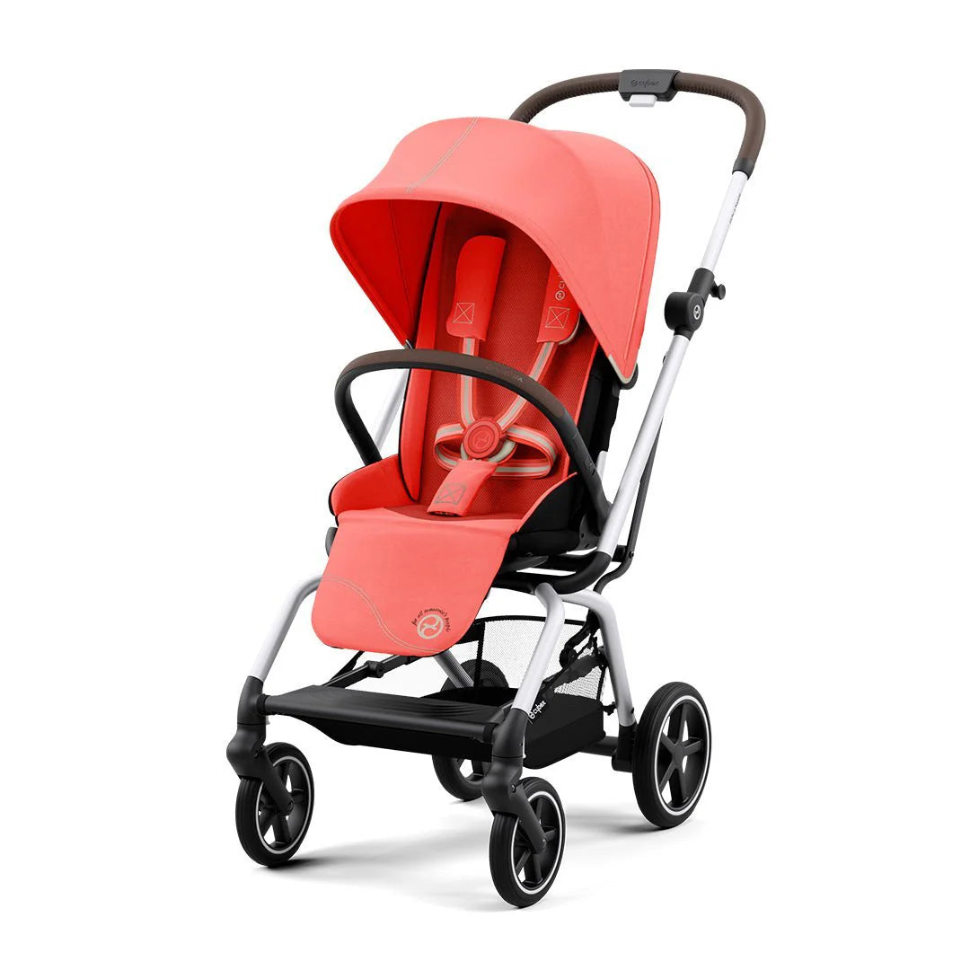Travel System Eezy S Twist Plus Silver Hibiscus Red + Aton S2 + Base Cybex