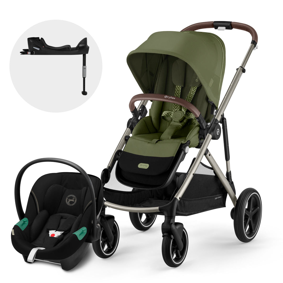 Travel System Gazelle S Green Khaki + Aton S2 + Base Cybex