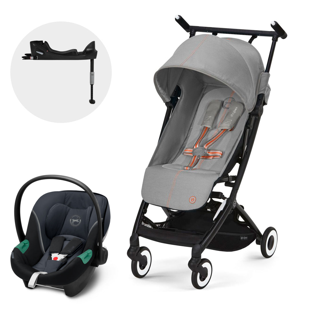 Travel System Coche Libelle + Silla Huevito Aton S2 + Base Lava Grey Cybex
