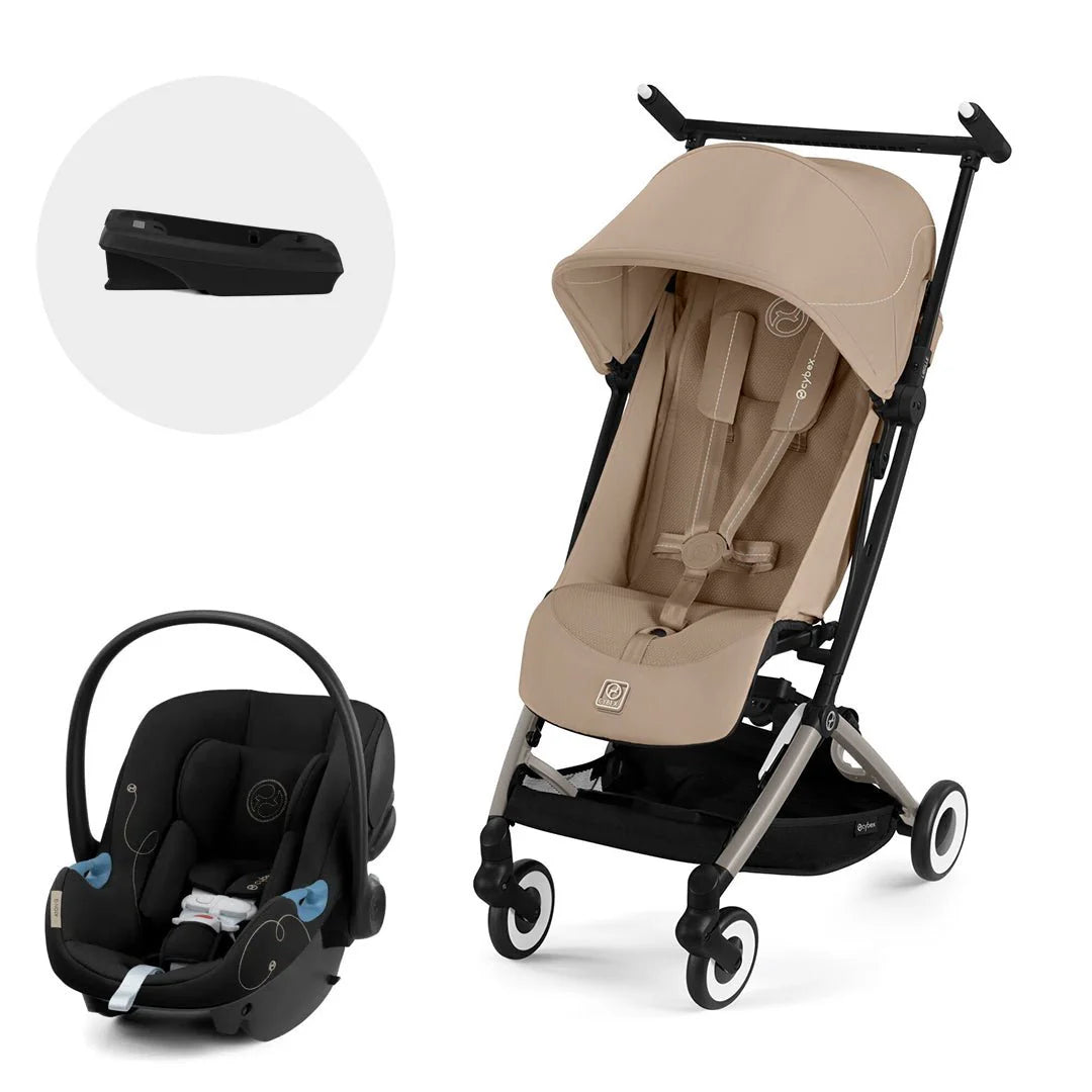 Travel System Coche Libelle + Silla Huevito Aton G + Base Taupe Almond Beige Cybex