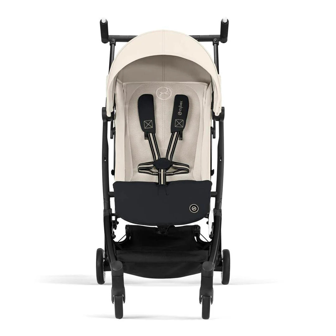 Travel System Coche Libelle + Silla Huevito Aton G + Base Black Canvas White Cybex