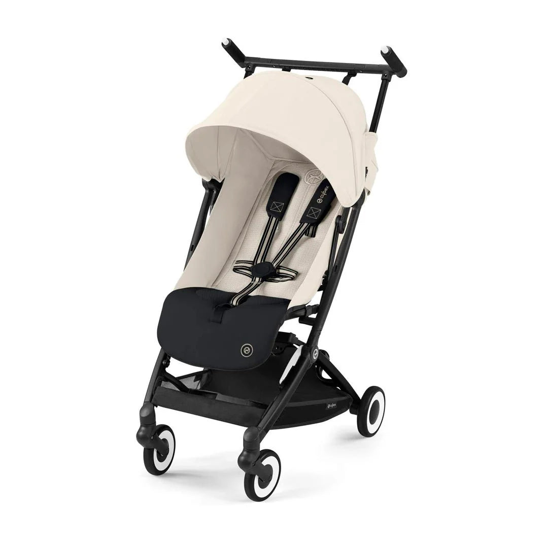 Travel System Coche Libelle + Silla Huevito Aton G + Base Black Canvas White Cybex