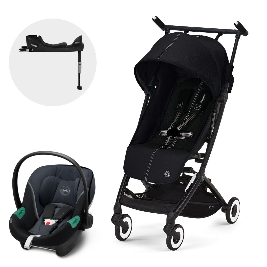 Travel System Coche Libelle + Silla Huevito Aton S2 + Base Moon Black Cybex