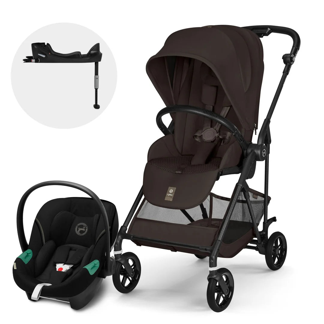 Travel System Melio Carbon + Aton S2 + Base Chocolate Brown Cybex