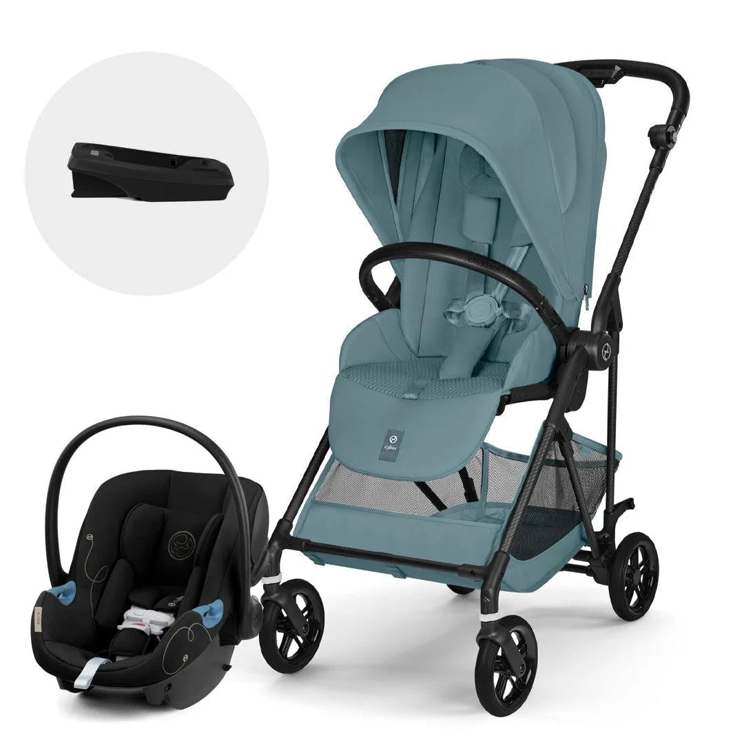 Travel System Melio Carbon + Aton G + Base Stormy Blue Cybex