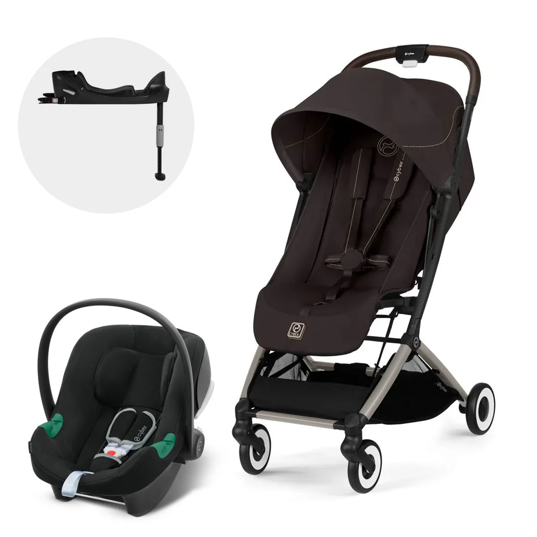 Travel System Orfeo + Aton B2 + TPE Chocolate Brown Cybex