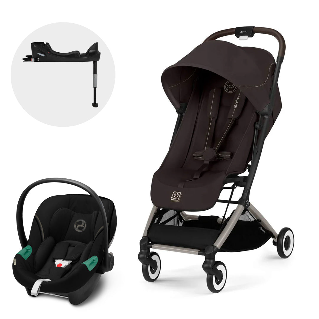 Travel System Orfeo + Aton S2 + Base Chocolate Brown Cybex