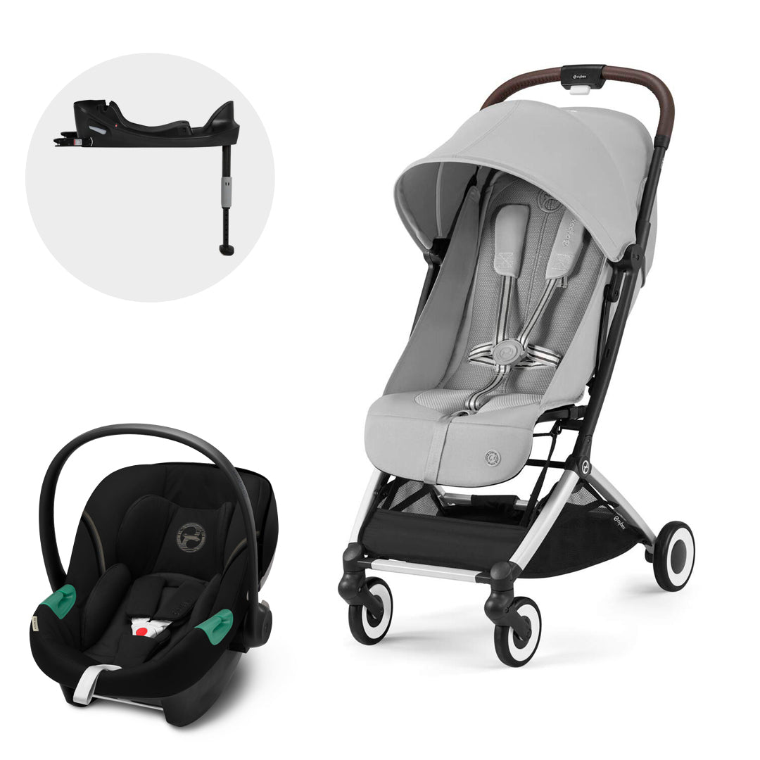 Travel System Orfeo + Aton S2 + Base Silver Fog Grey Cybex