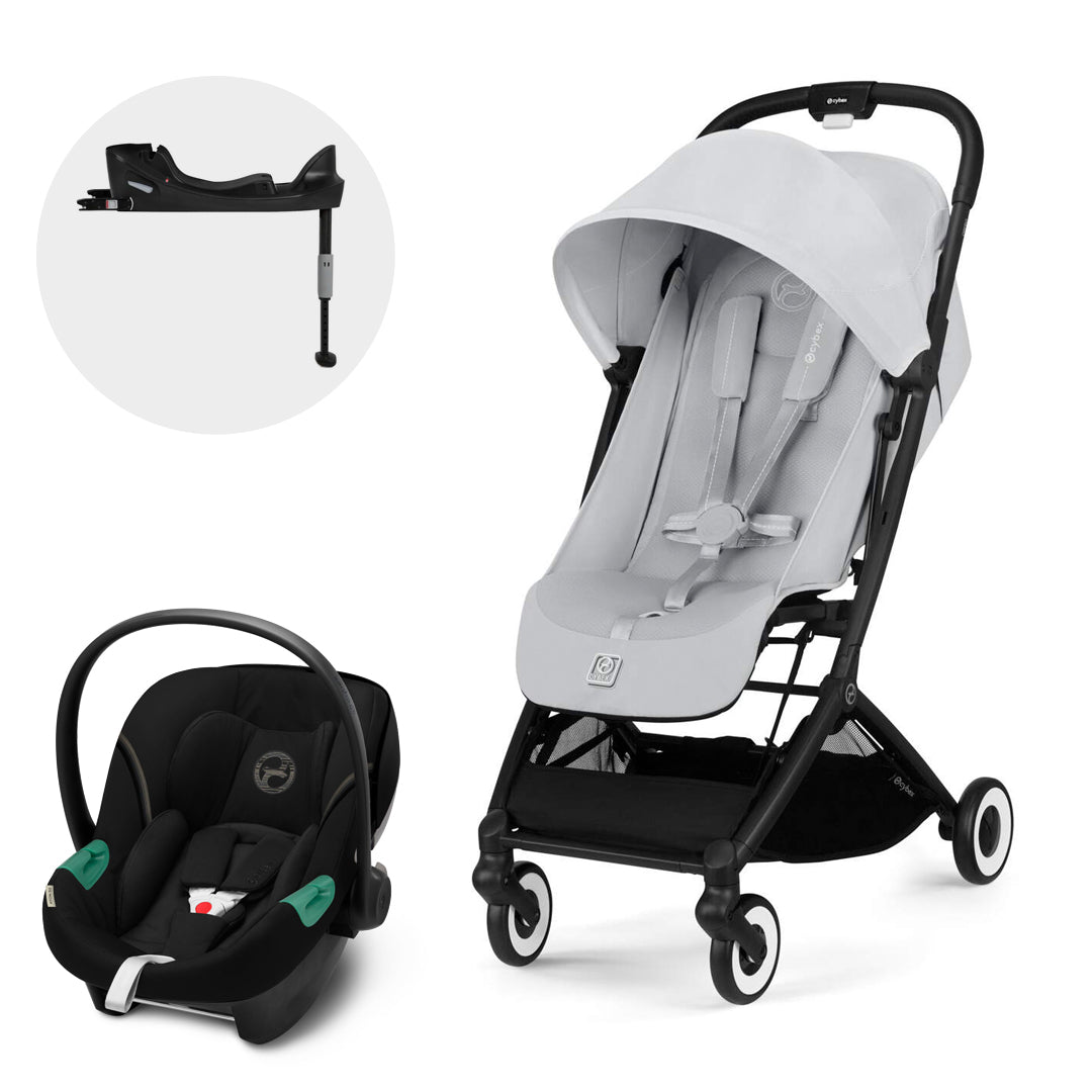 Travel System Orfeo + Aton S2 + Base Black Fog Grey Cybex