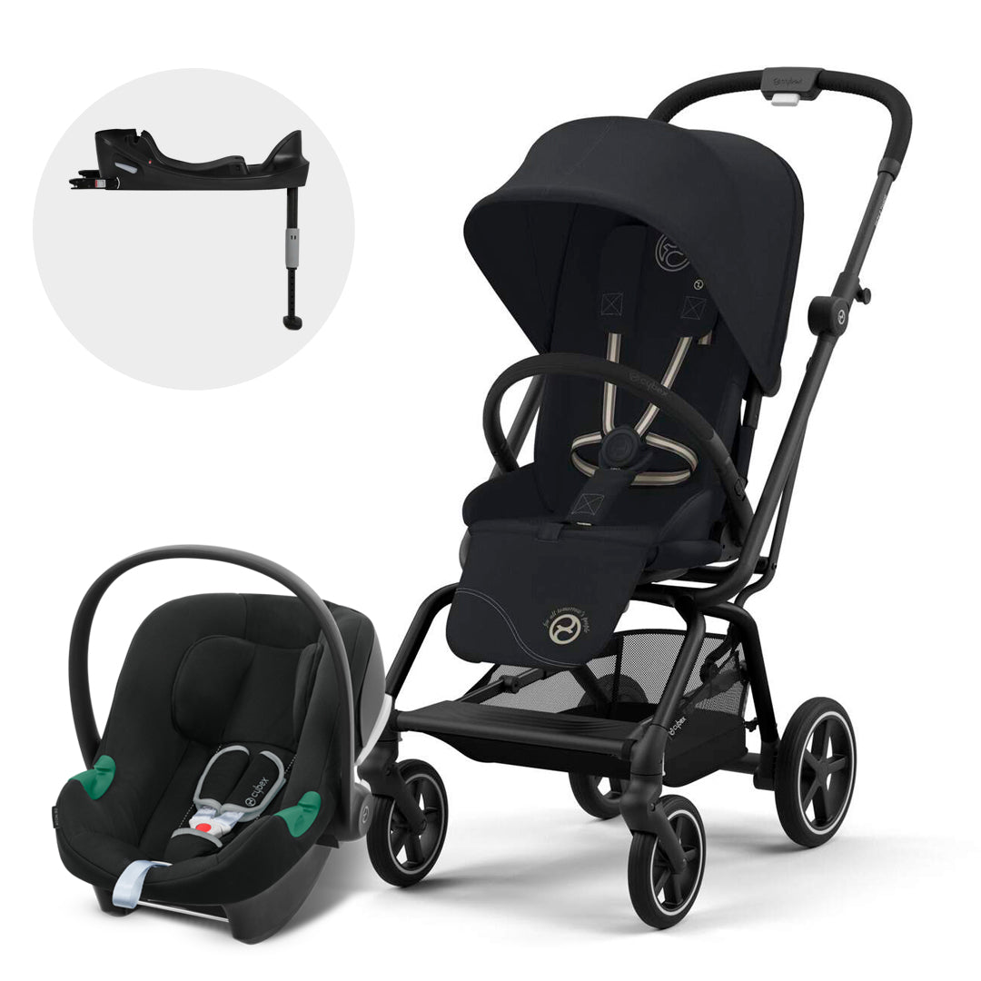 Travel System Eezy S Twist Plus Magic Black + Aton B2 + Base Cybex