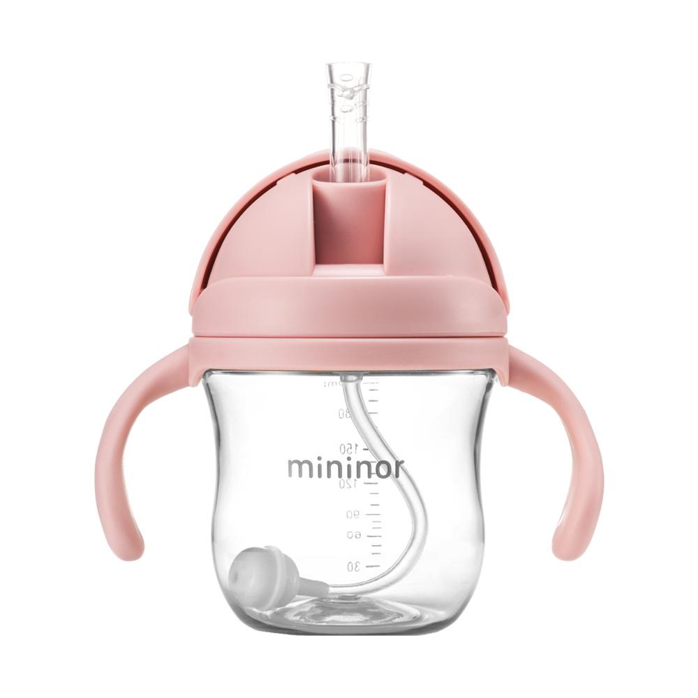 Vaso con bombilla Rosado Mininor 220ml