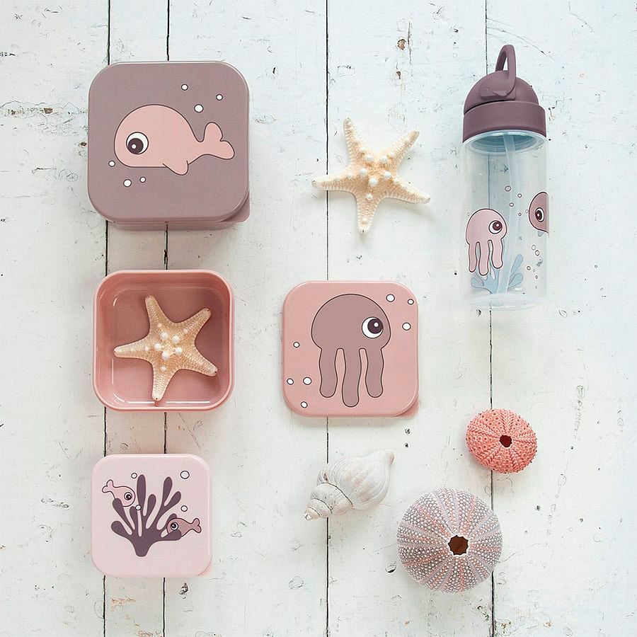 Set 3 Cajas para Snack Sea Friends Rosa Done By Deer