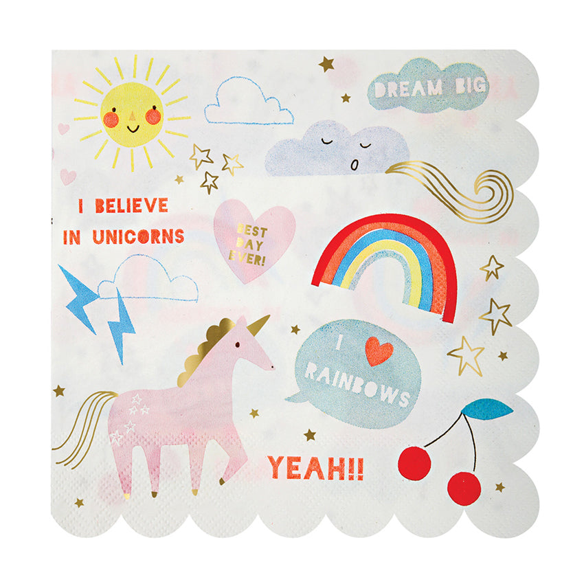 Servilletas Arcoíris y Unicornios Grandes Meri Meri